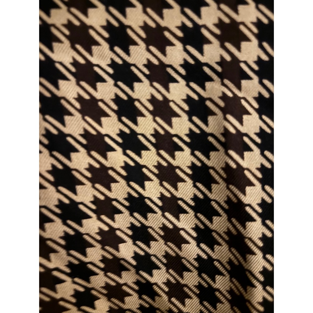 Talbots Womens 16 Brown Silk Houndstooth Chain Leopard Print Pencil Skirt - Picture 6 of 8
